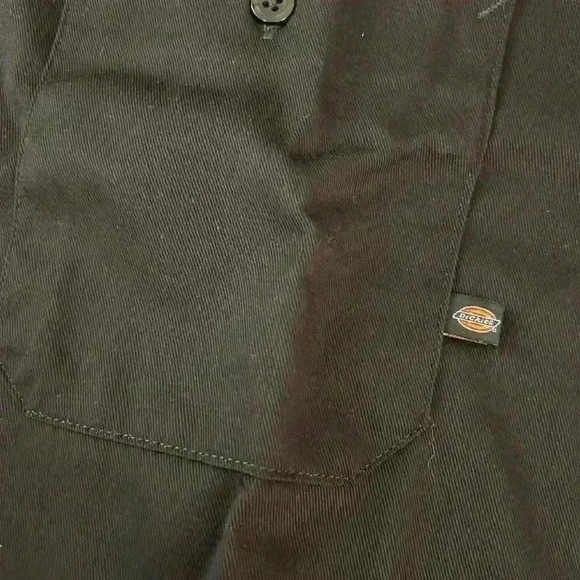 Men’s Dickies Black Short Sleeved Workwear Shirt Green Logo size XL - Picture 4 of 6